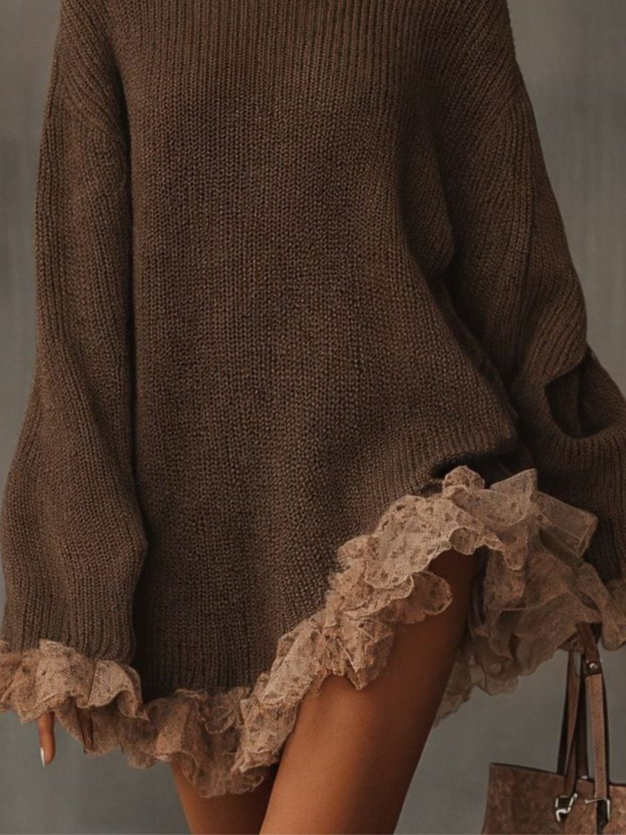 Winona | Cozy Oversized Ribbed Knit Mini Sweater Dress