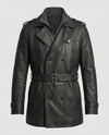 Gabriel | Double-Breasted Leather Trench Coat for Men