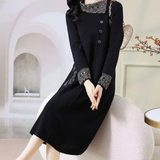 Vanya | Women's Midi Dress with Decorative Cuff & Collar Details