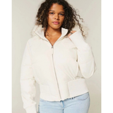 Helena | Women's Short Puffer Jacket with Hood and Cozy Trim