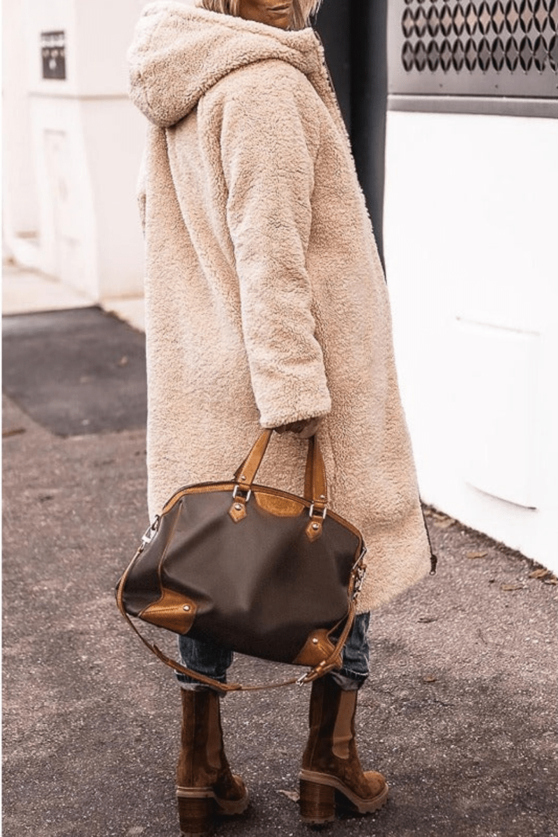 Sienna | Women's Reversible Long Coat with Contrast Collar