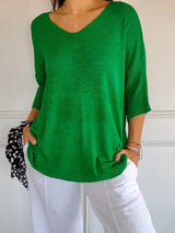 Grace | Knitted Spring Top with V-Neck