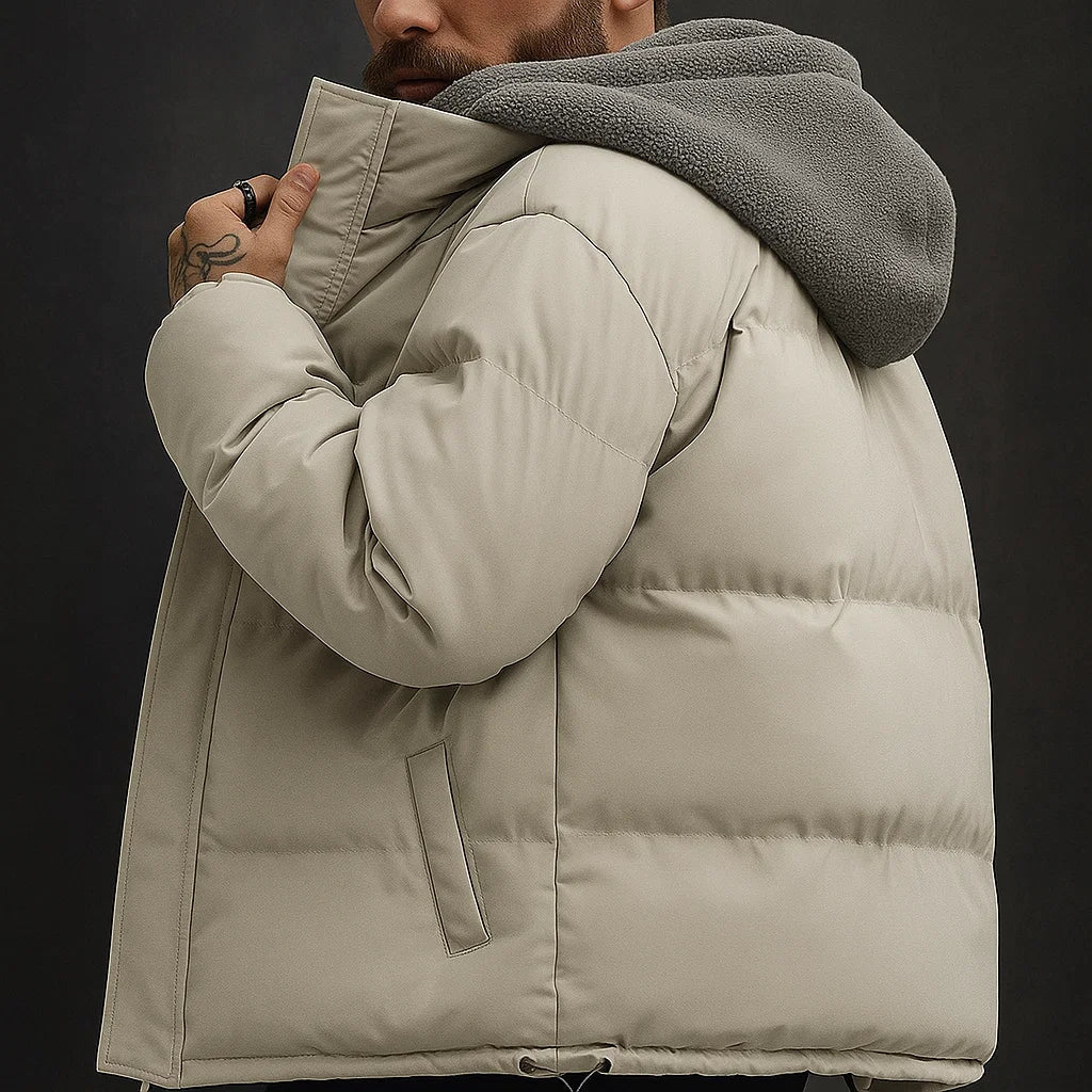 Abigail | Windproof Winter Jacket with Fleece Hood for Men