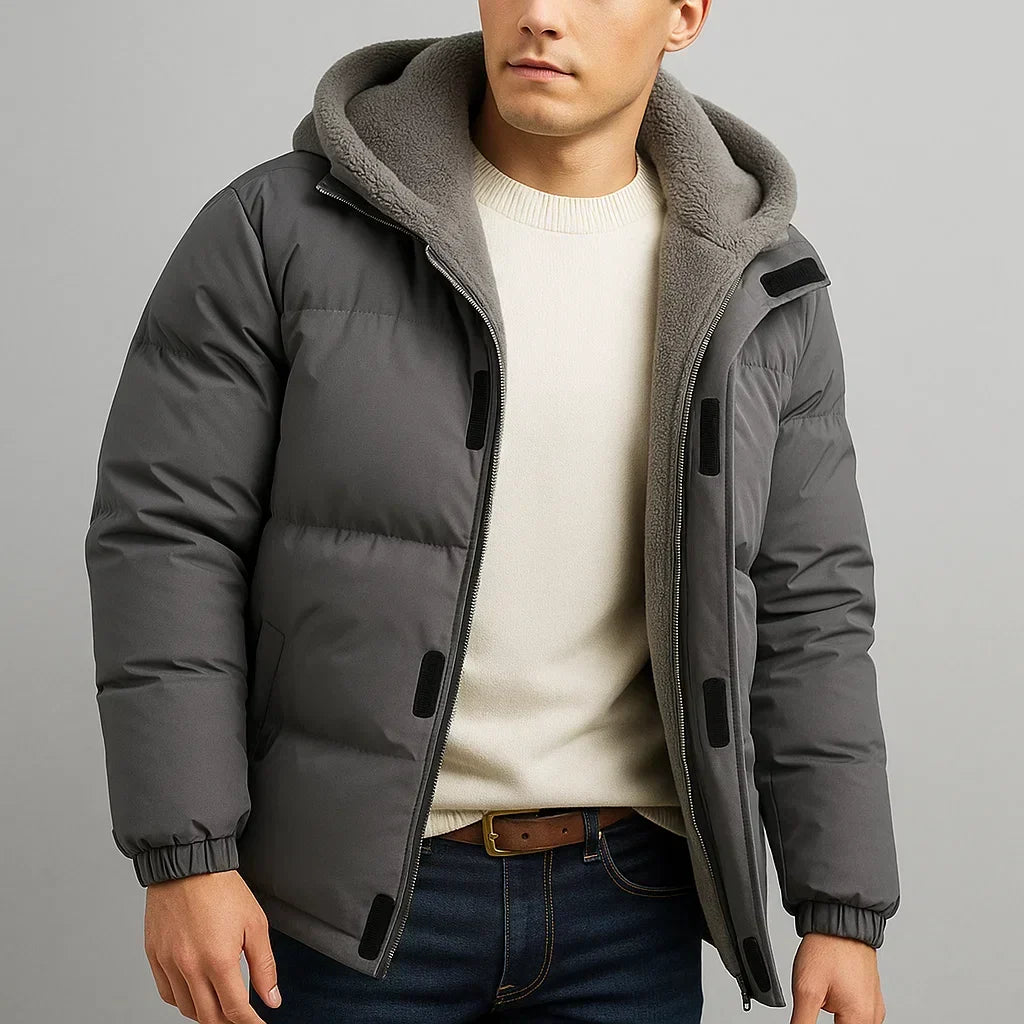 Abigail | Windproof Winter Jacket with Fleece Hood for Men
