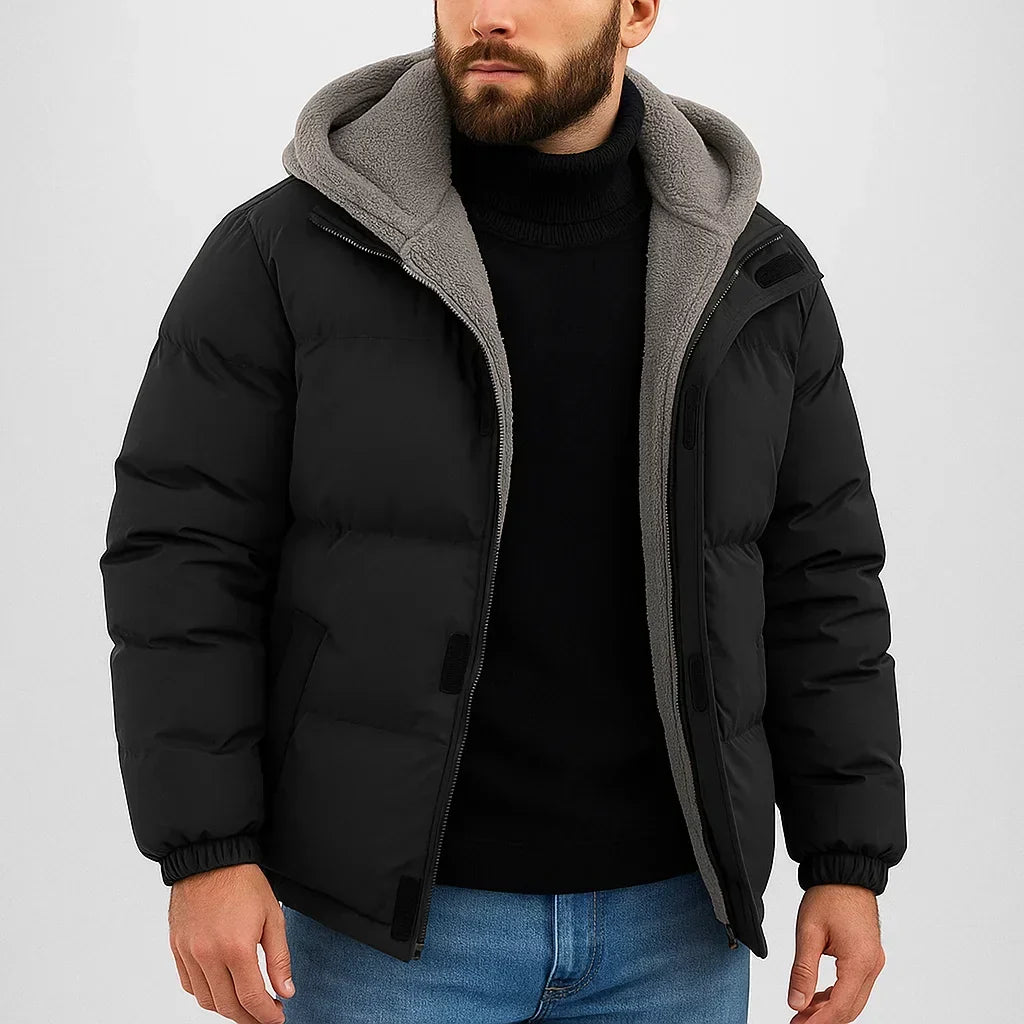 Abigail | Windproof Winter Jacket with Fleece Hood for Men