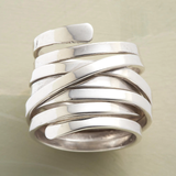 Bliss - Classic Chunky Silver Vintage Ring - Threadford