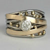 Royal Vintage Gold-Inlaid Zirconia Ring - Threadford