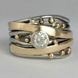 Royal Vintage Gold-Inlaid Zirconia Ring - Threadford