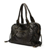 Stylish Vintage Black Leather Handbag - Threadford