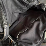 Stylish Vintage Black Leather Handbag - Threadford
