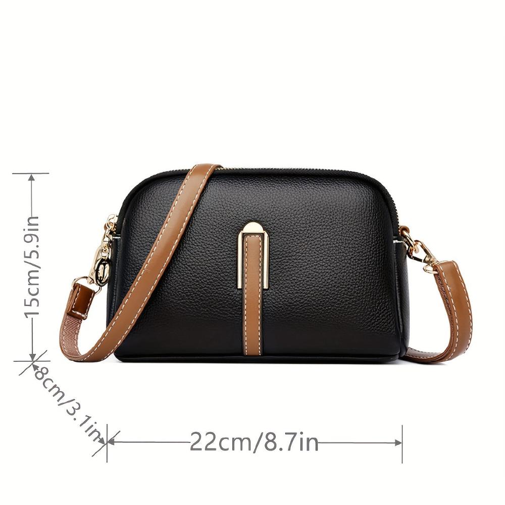 Mila Litchi Crossbody Bag with Embossed Pattern - Threadford
