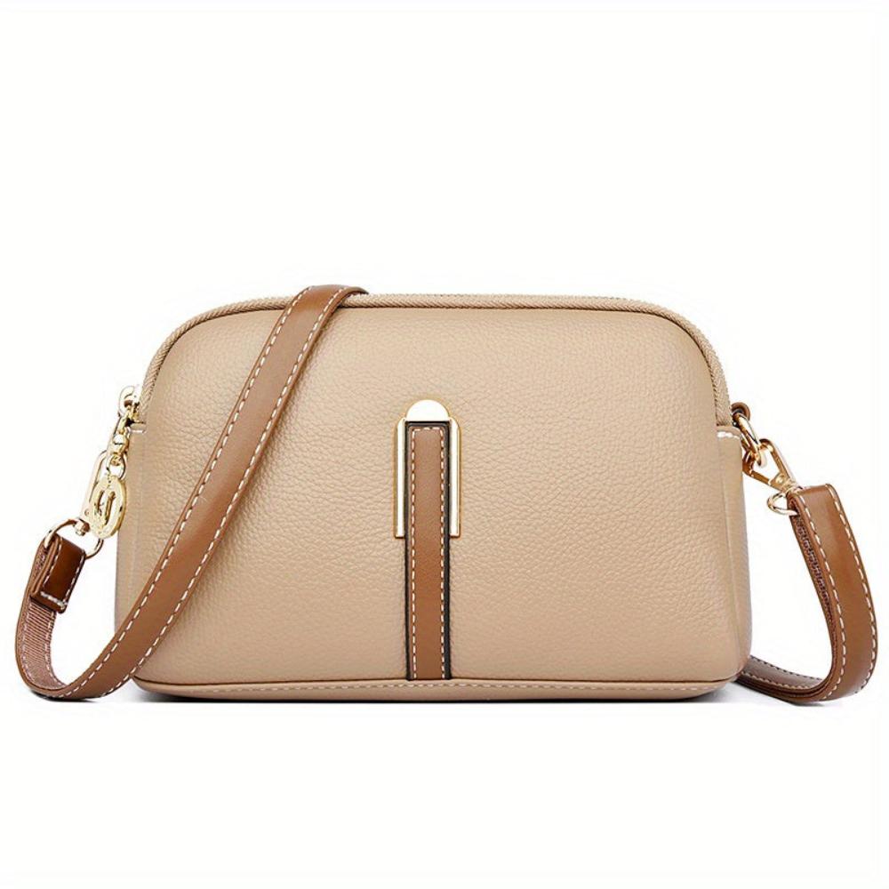 Mila Litchi Crossbody Bag with Embossed Pattern - Threadford