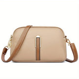 Mila Litchi Crossbody Bag with Embossed Pattern - Threadford