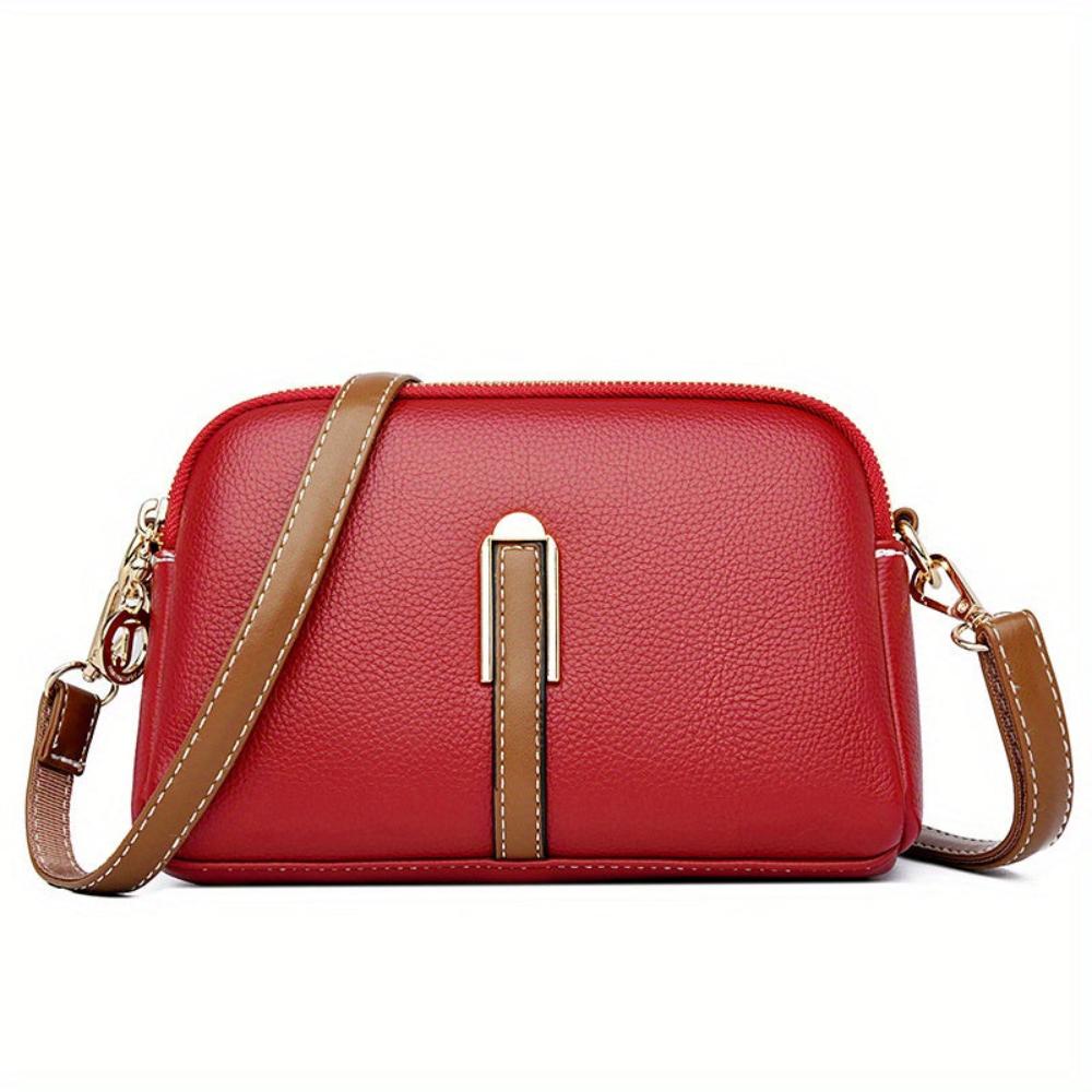 Mila Litchi Crossbody Bag with Embossed Pattern - Threadford