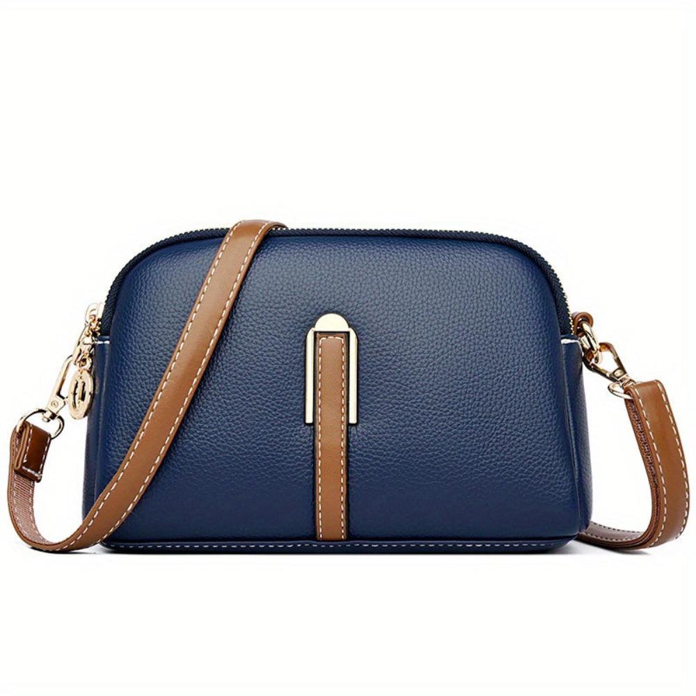 Mila Litchi Crossbody Bag with Embossed Pattern - Threadford