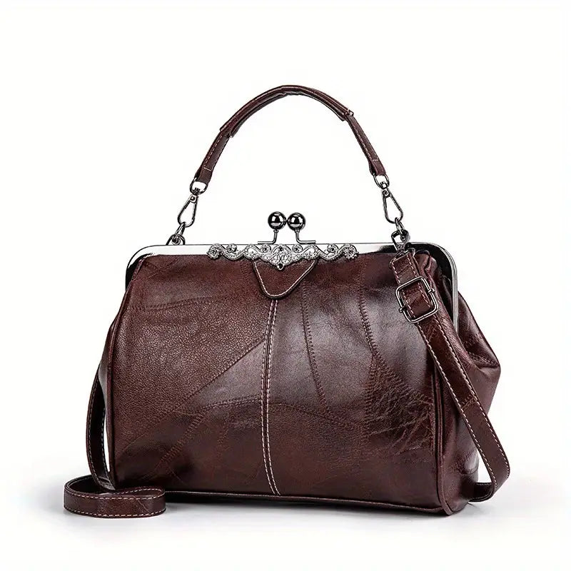Retro-Style Geometric Crossbody Bag by Liv - Threadford