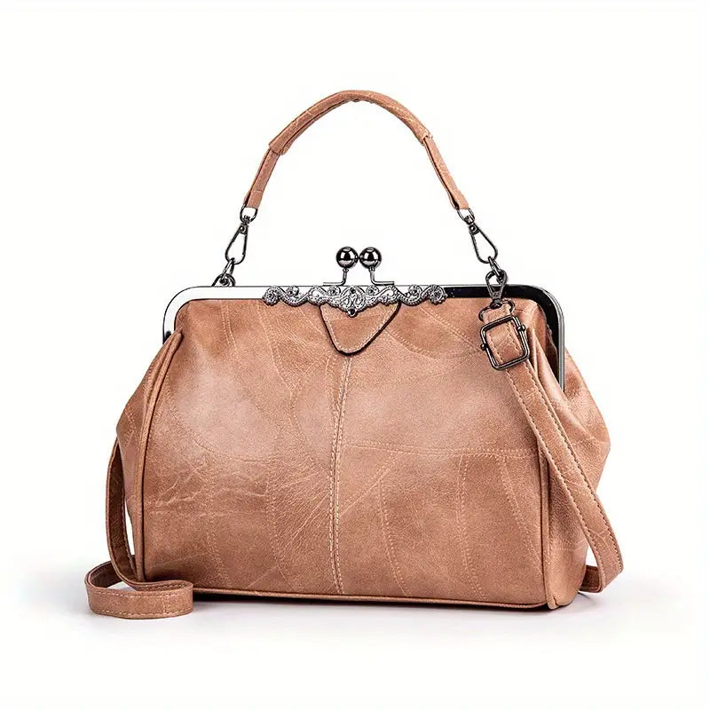 Retro-Style Geometric Crossbody Bag by Liv - Threadford
