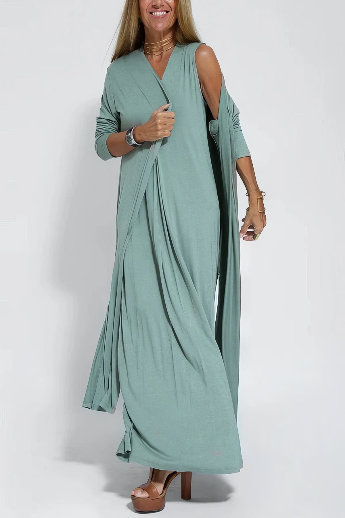 Claire | Elegant Long Dress - Threadford
