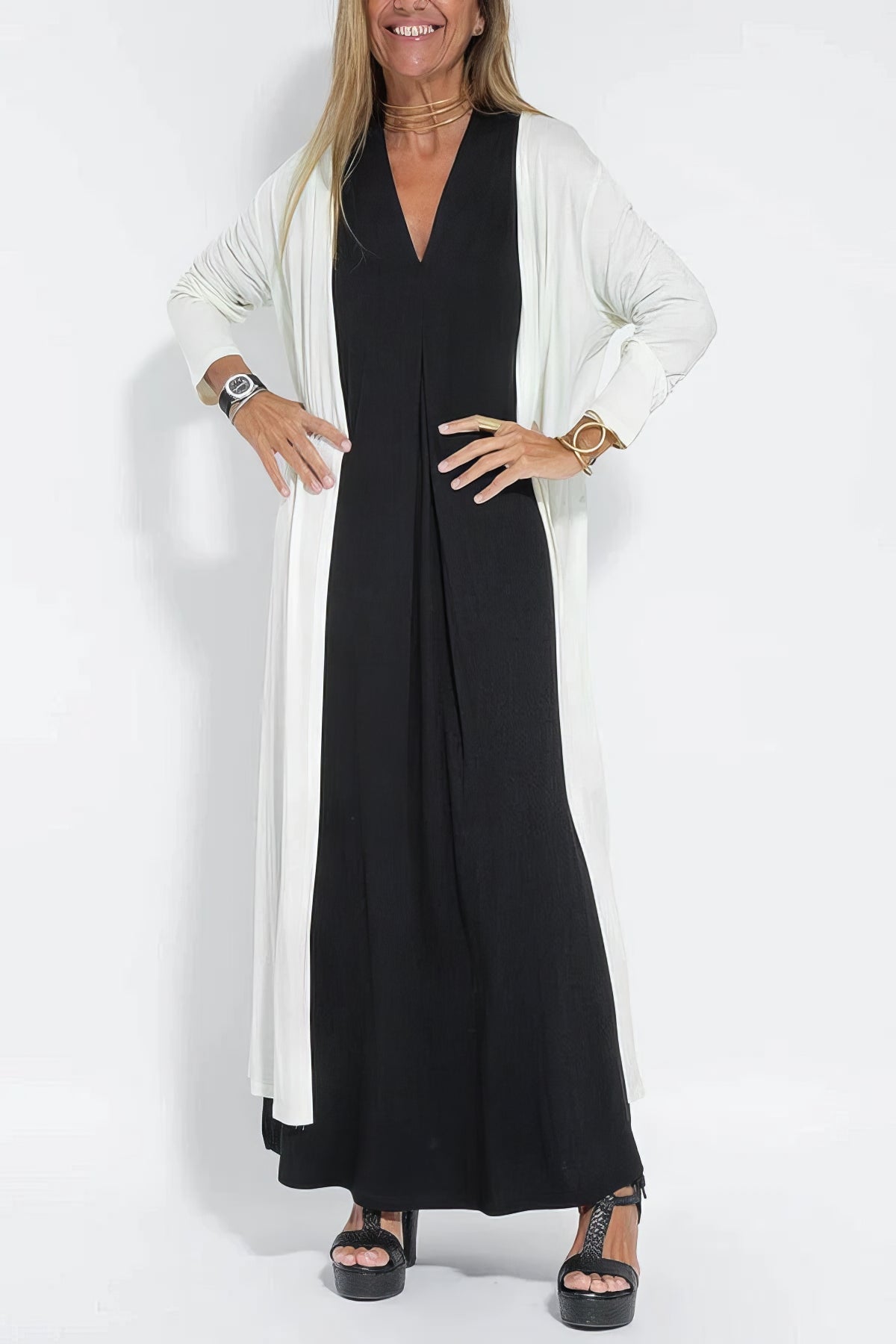 Claire | Elegant Long Dress - Threadford