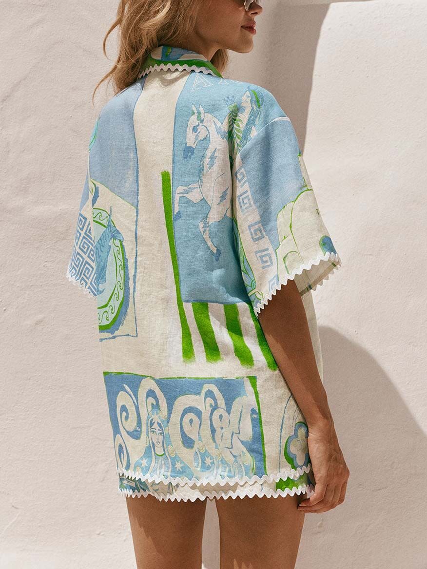 Unique Painted Print Lace Shirt - Threadford