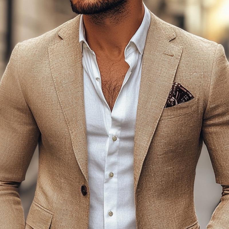 【24-hour shipping out】Men's Fashion Notch Lapel Two Buttons Casual Blazer 47644865Z - Threadford
