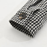 Men's Vintage Houndstooth Lapel Single Breasted Shirt Jacket 85588306M - Threadford