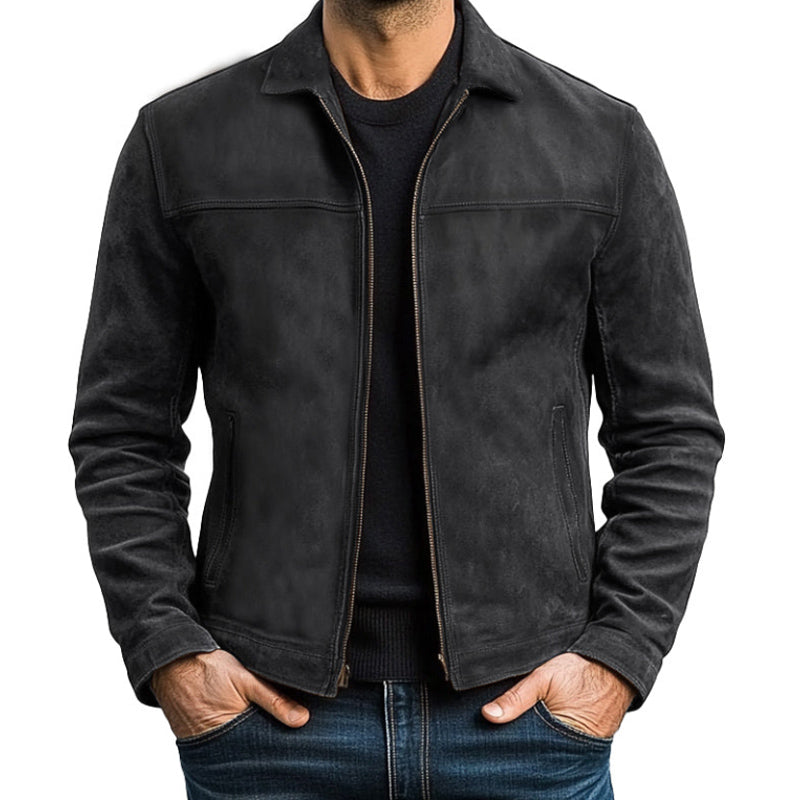 【24-hour shipping out】Mens Classic Fashion Zipper Leather Jacket 98679789U - Threadford