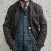 Men's Retro Checkered Lapel Loose Jacket 84918520X - Threadford