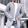 Men's Solid Stand Collar Mid-length Knit Cardigan 90370724Z - Threadford
