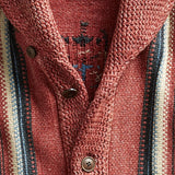 Men's Vintage Jacquard Lapel Single Breasted Long Sleeve Knit Cardigan 51482095M - Threadford