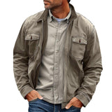Men's Vintage Distressed Canvas Zip Jacket 11624190X - Threadford
