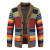 Men's Colorblock Lapel Sweater Jacket 02918584X - Threadford