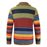 Men's Colorblock Lapel Sweater Jacket 02918584X - Threadford