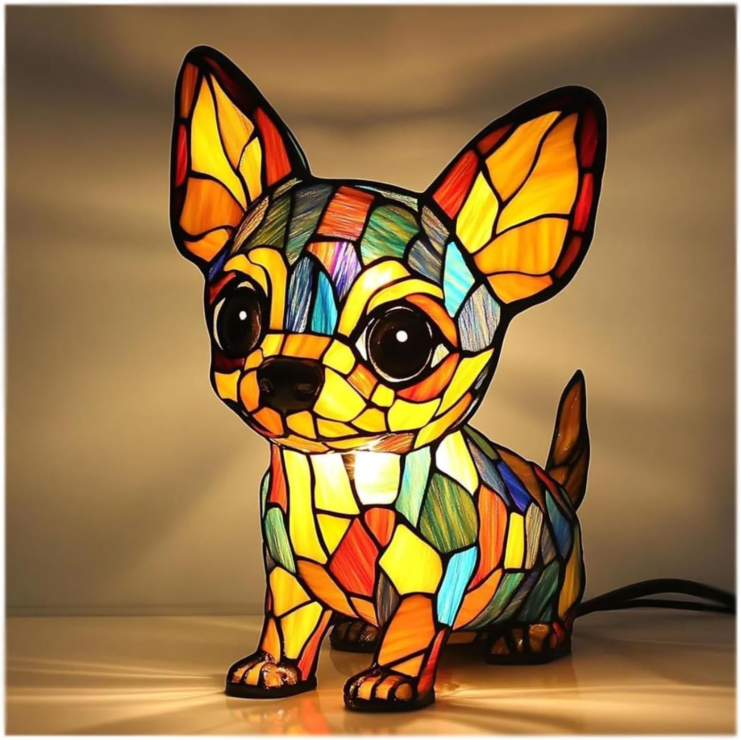Chacha | Magical Dog Lamp in Coloured Glass - Threadford