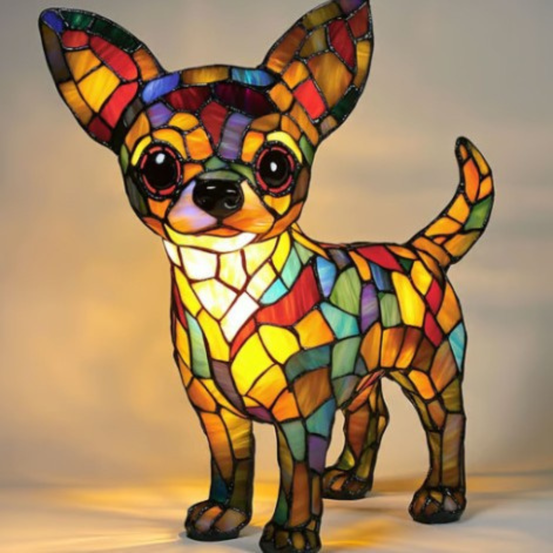 Choupette | Magical Dog Lamp in Coloured Glass - Threadford