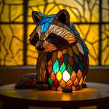 Filou | Raccoon Lamp in Coloured Glass - Threadford