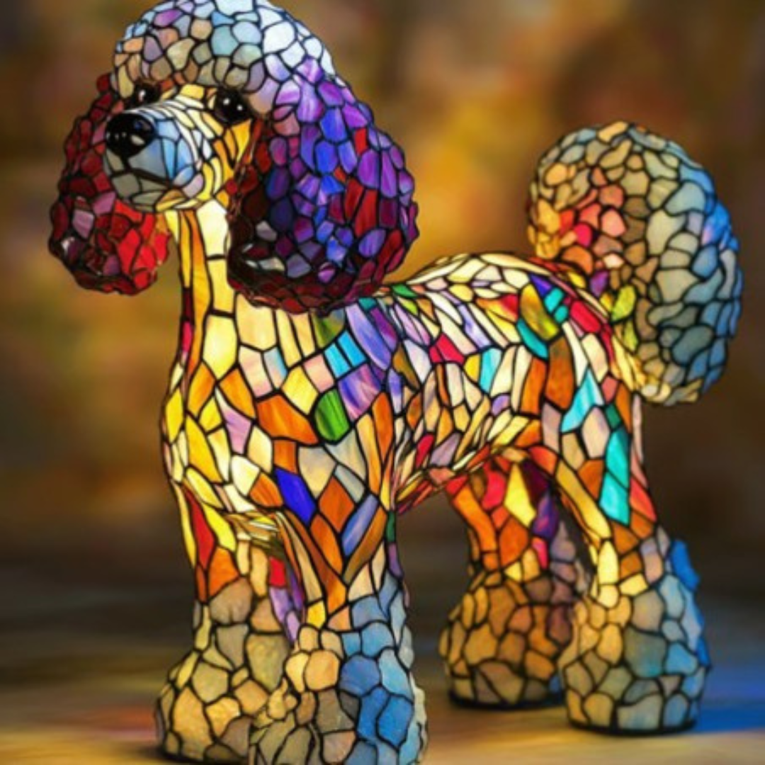 Gigi | Magic Dog Lamp in Coloured Glass - Threadford