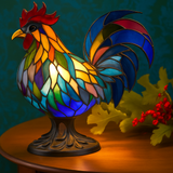 Hector | Colourful Glass Rooster Lamp - Threadford