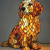 Loulou | Magical Dog Lamp in Coloured Glass - Threadford