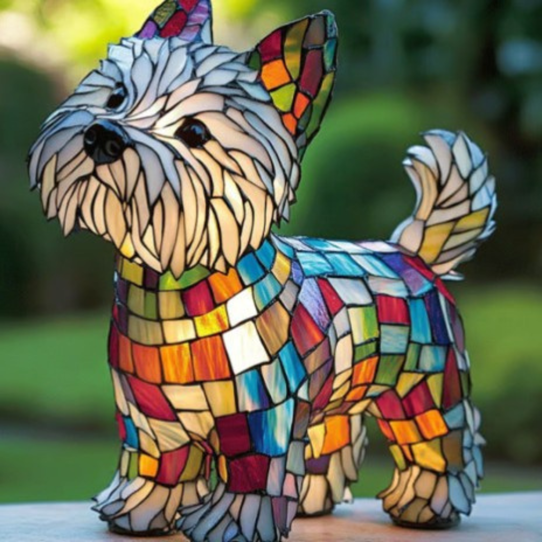Max | Magical Dog Lamp in Coloured Glass - Threadford