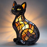 Mira | Magical Cat Lamp in Coloured Glass - Threadford