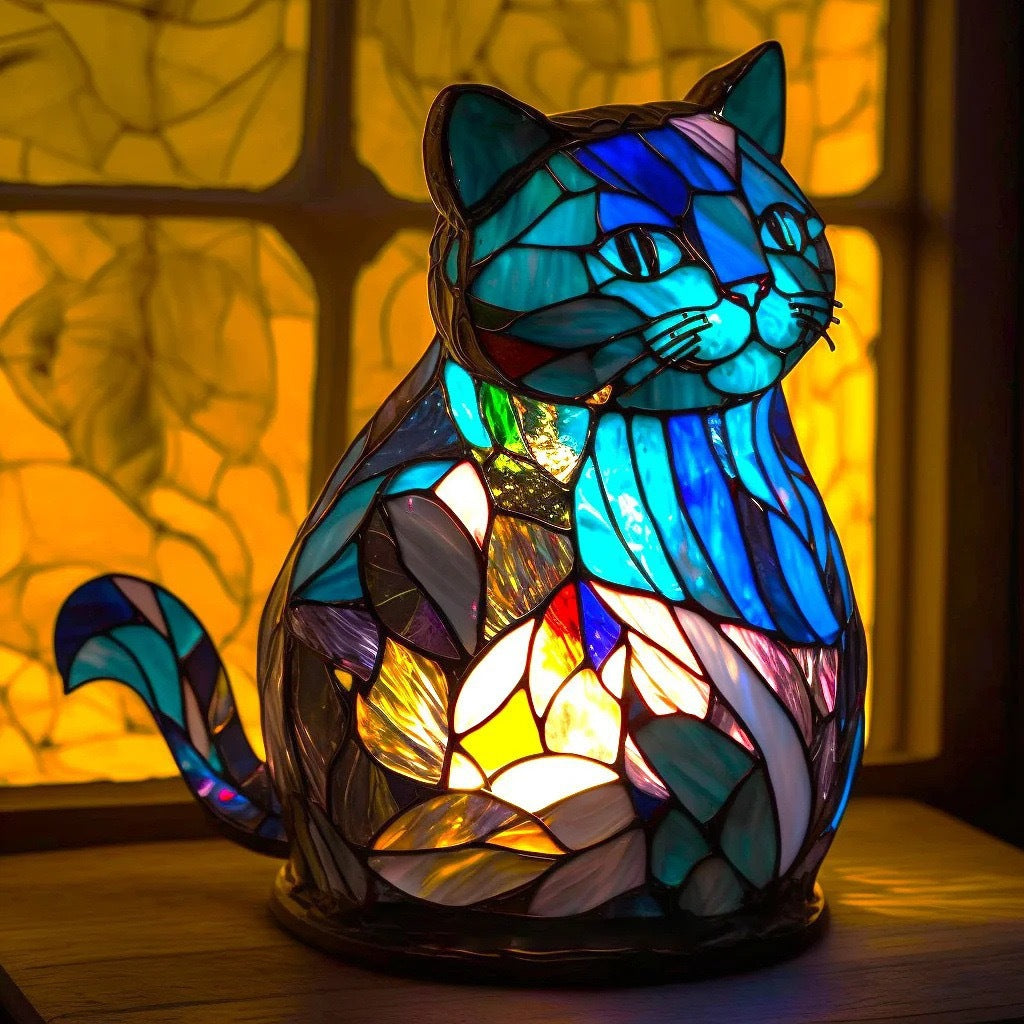 Nala | Magic Lamp for Cats in Coloured Glass - Threadford