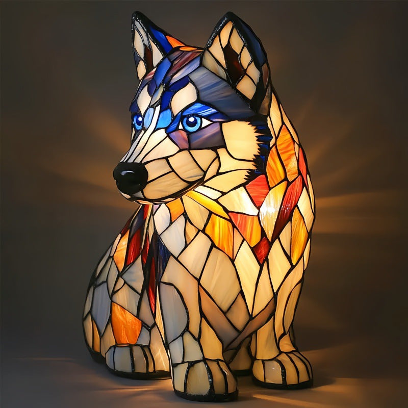 Rex | Magic Dog Lamp in Coloured Glass - Threadford