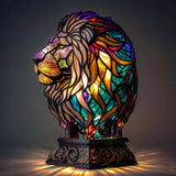 Simba | Magical Lion Lamp in Coloured Glass - Threadford