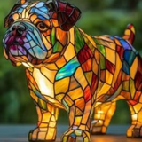 Thor | Magical Dog Lamp in Coloured Glass - Threadford