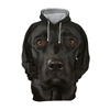 Unisex 3D Graphic Hoodies Animals Dogs Labrador Black - Threadford