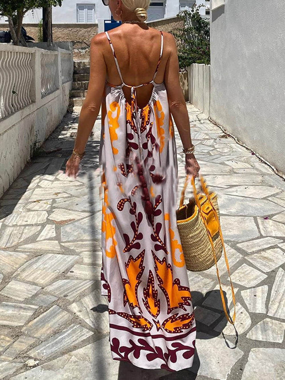 Ethnic Printed Loose Cami Maxi Dress - Threadford