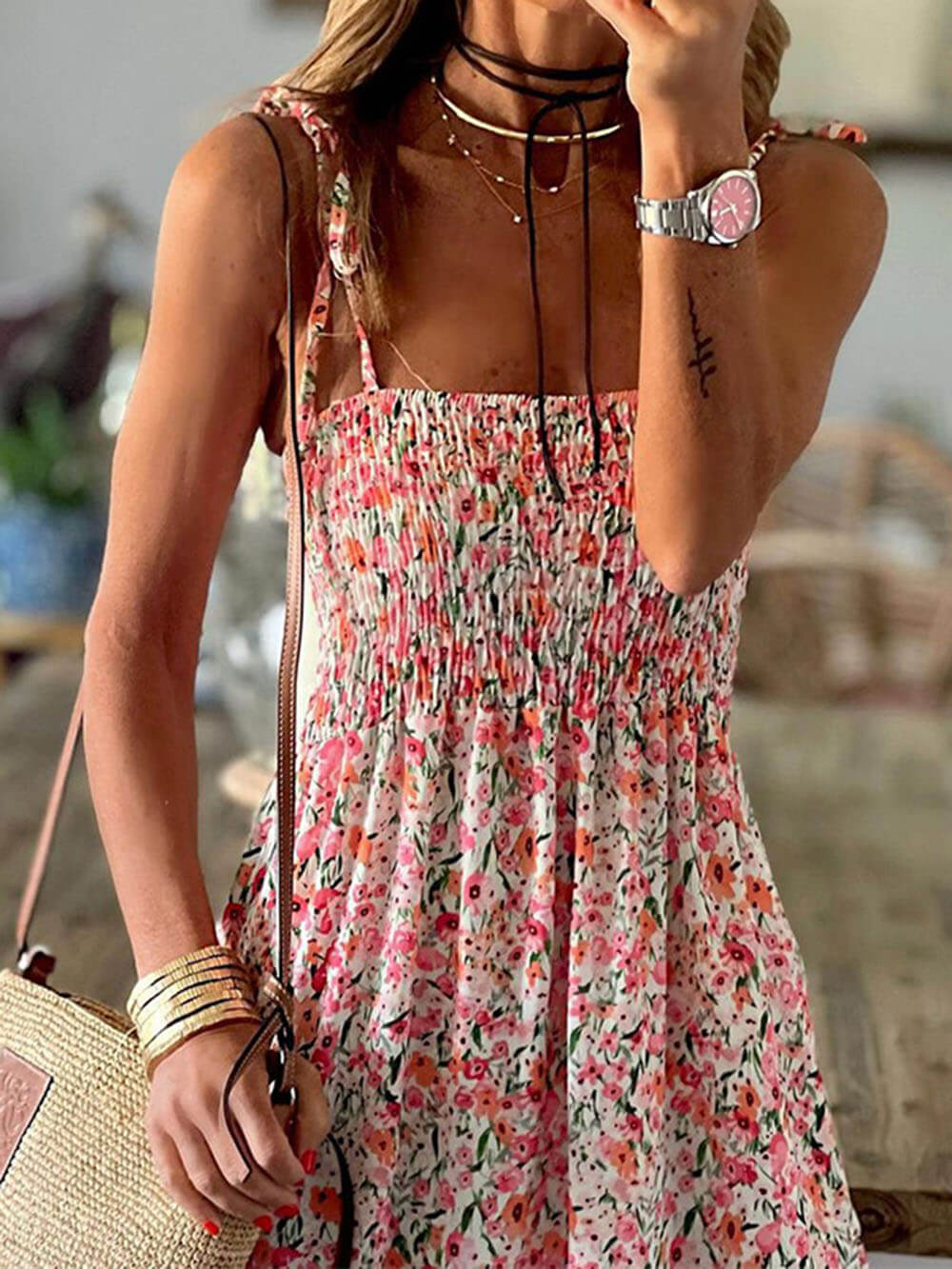 Bohemian Printed Slip Dress - Threadford