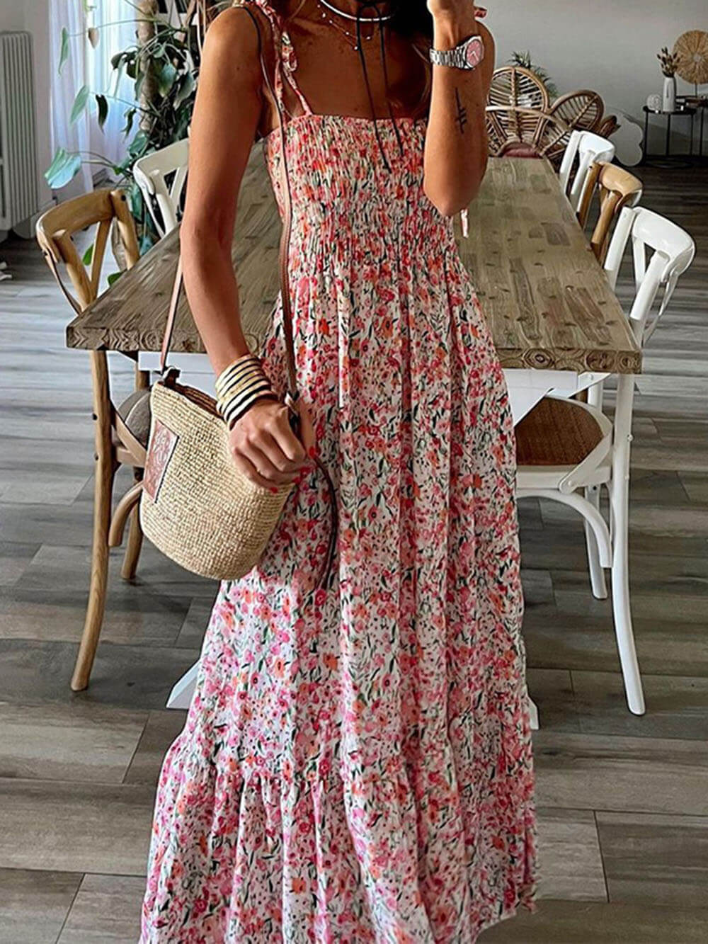 Bohemian Printed Slip Dress - Threadford