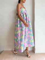 Beautiful Temperament Printed Strapless Backless Swing Dress - Threadford